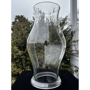 Blenko Royal Leerdam Colonial Williamsburg Blown Clear Glass Hurricane Shade 14"